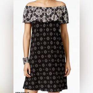 Style & Co Off‎ the Shoulder Batik Knee Length Dress